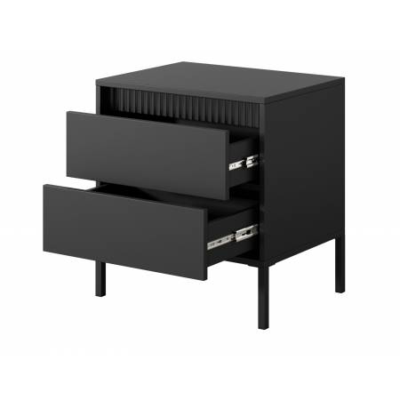 Czarny stolik nocny z szufladami SONEO